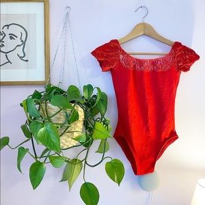Red leotard